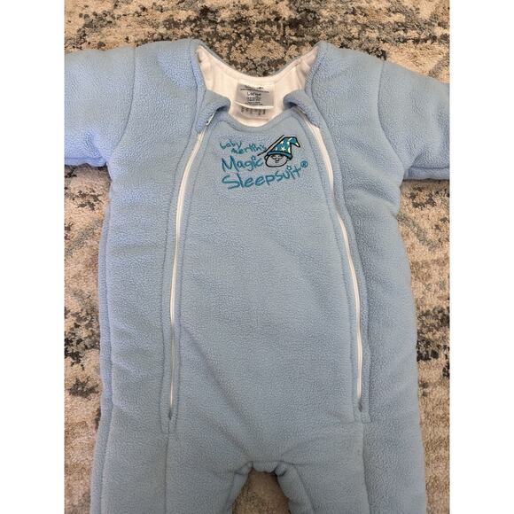 Baby Merlin’s Magic Sleepsuit Blue Fleece Size Large 6-9 months 18-21lbs - Picture 2 of 6